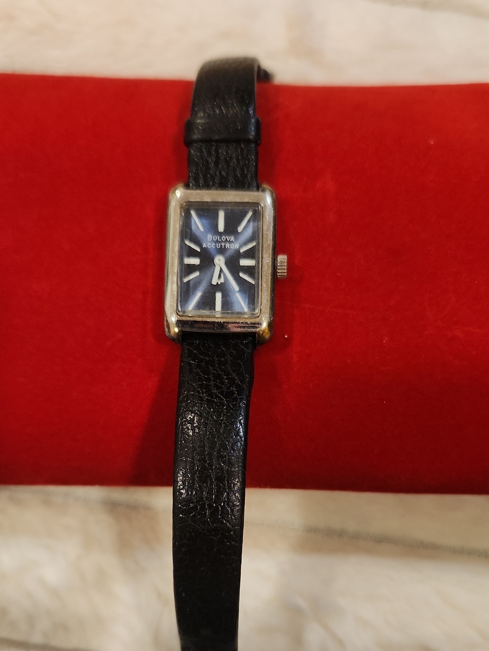 Women's Black Leather Strap Watch